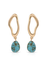 Open Circle Turquoise Dangle Earrings