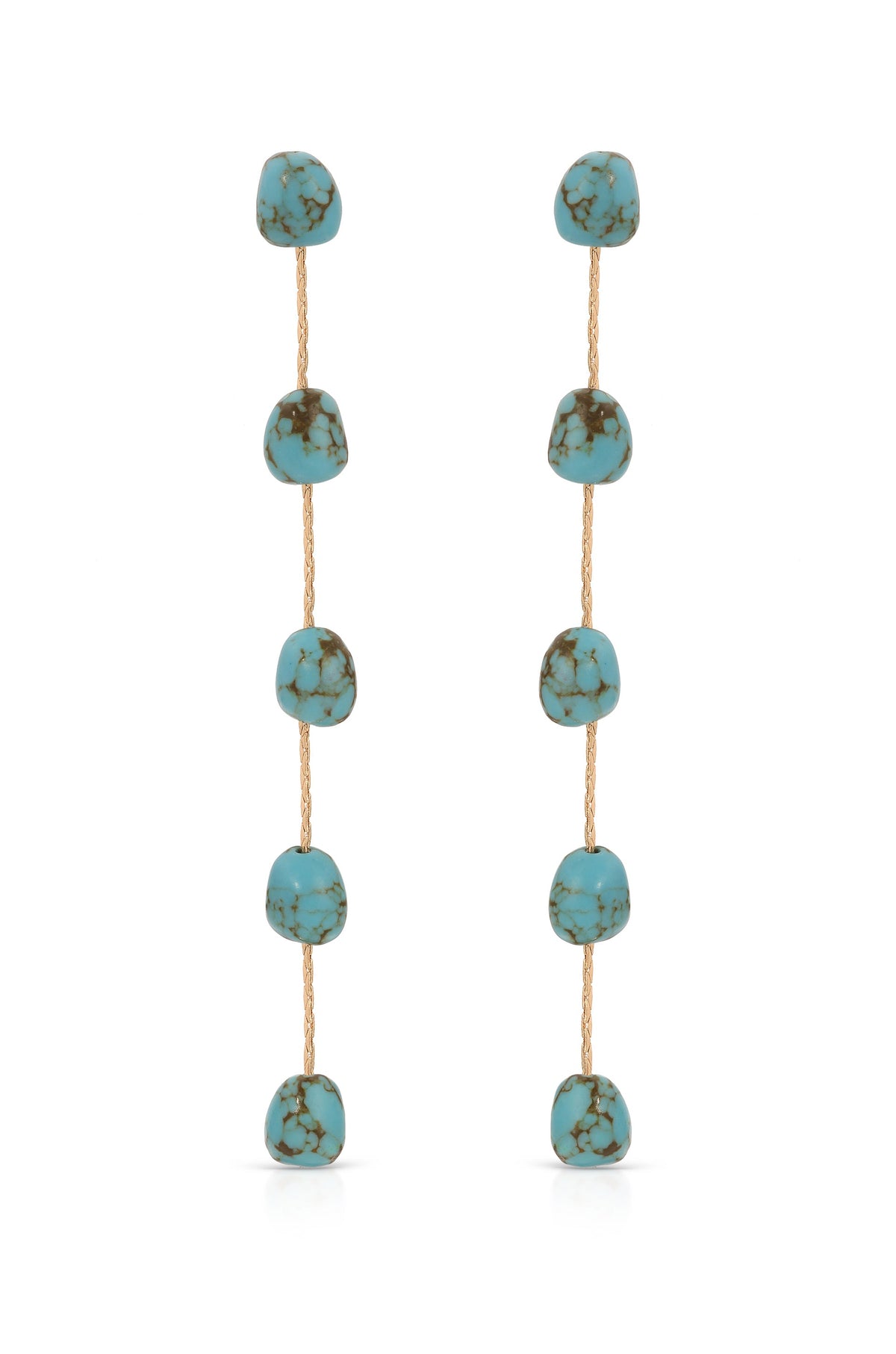 Dripping Turquoise Delicate Drop Earrings