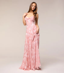 Vivienne Floral Brocade Lace-Up Dress