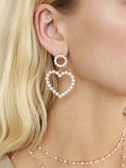 Loving Pearl Heart Earrings