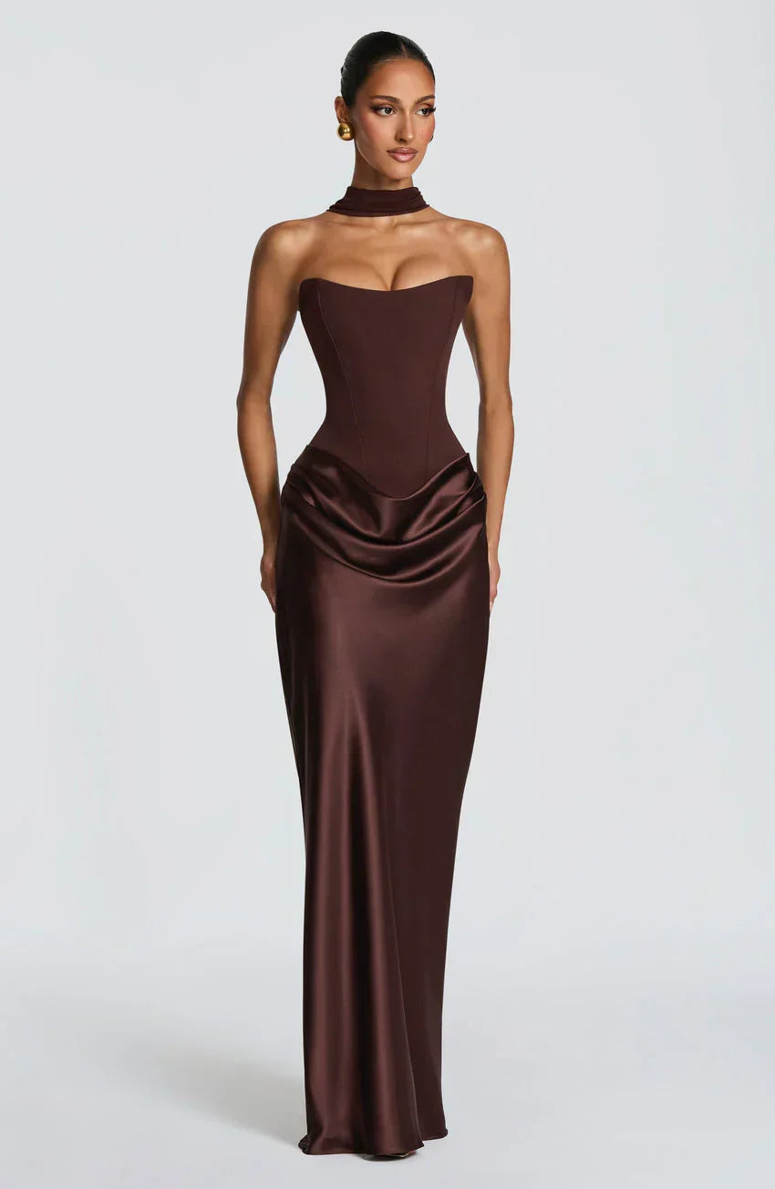 Maggie Maxi Dress - Plum Brown
