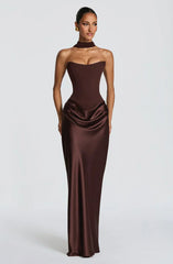 Maggie Maxi Dress - Plum Brown