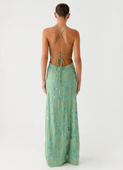 Vietta Sequin Cami Maxi Dress - Mint