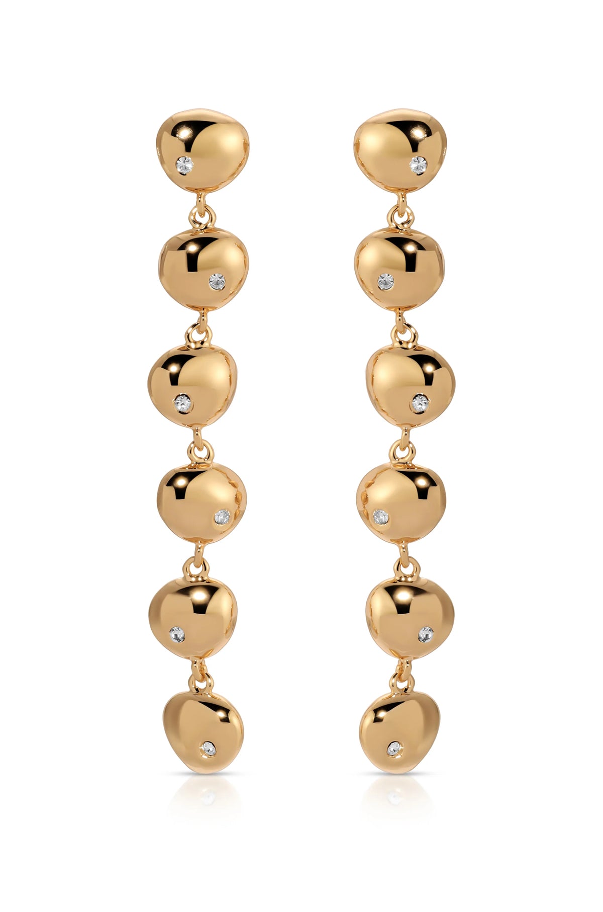 Polished Pebble Linear Dangle Earrings