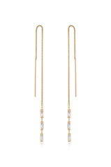 Crystal Baguette Threader Earrings