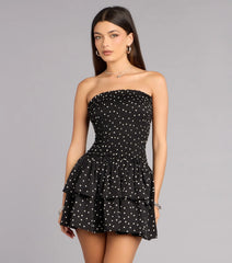 Cute Entrance Polka Dot Ruffle Skater Dress