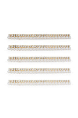 Thin Pearl and Crystal Hair Clip Set