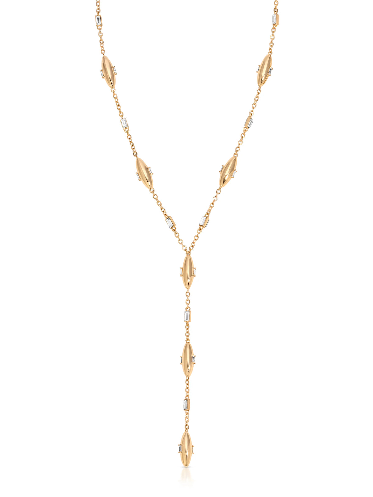 Oval Dome Lariat Necklace
