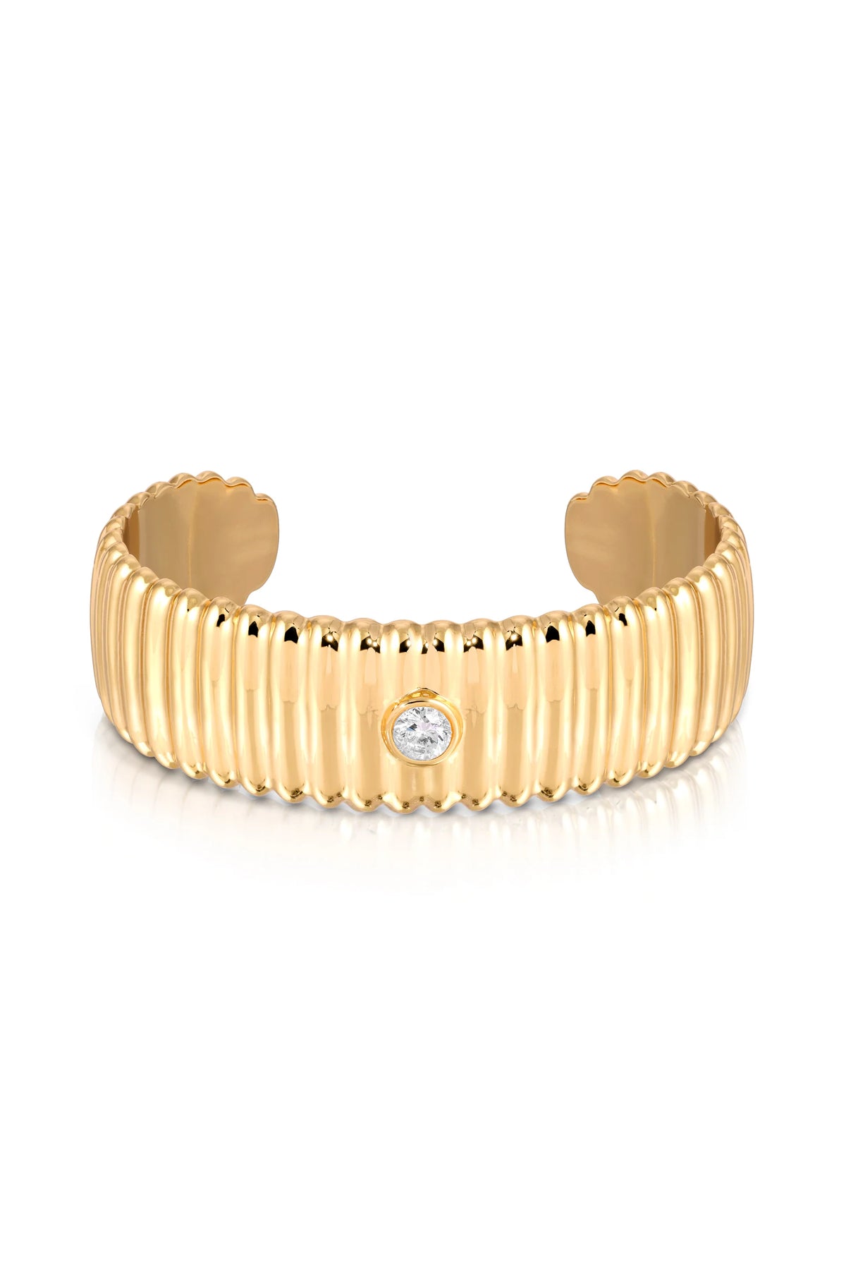 Ribbed Crystal Cuff