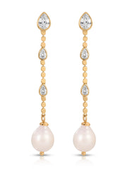 Droplet Crystal and Pearl Earring