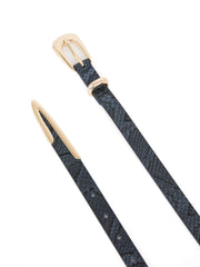 Modern Saddle Belt in Grey Snake
