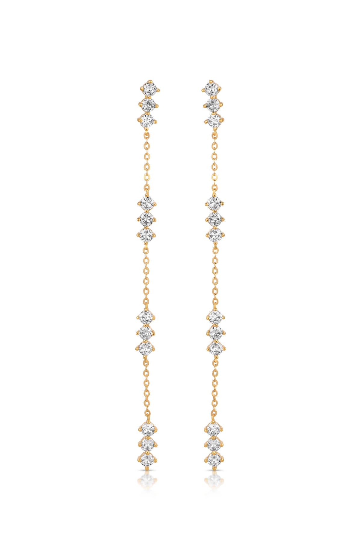 Linear Crystal Drop Earrings