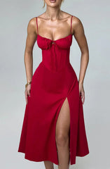 Deanna Midi Dress - Red