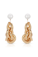 Liquid Gold Pearl Drop Earrings