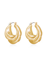 Crescent Swirl Hoop Earrings