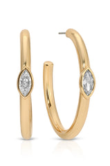 Large Marquise Crystal Hoops