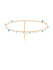 Tropical Turquoise and Pearl Waist Chain