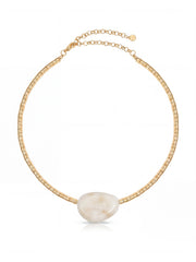 Beaded Bone Nugget Necklace