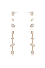 Falling Bezel Crystal Dangle Earrings
