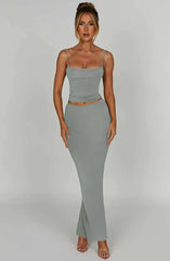 Yazmin Maxi Skirt - Steel