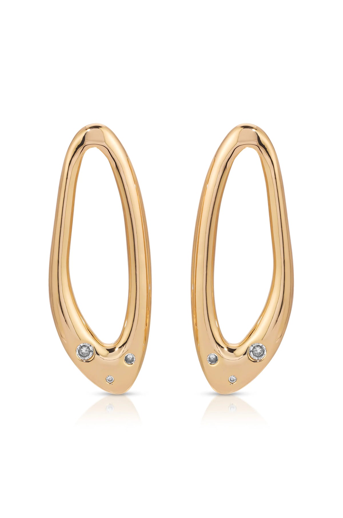 Molten Crystal Dotted Oval Earrings