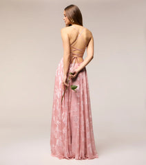 Vivienne Floral Brocade Lace-Up Dress