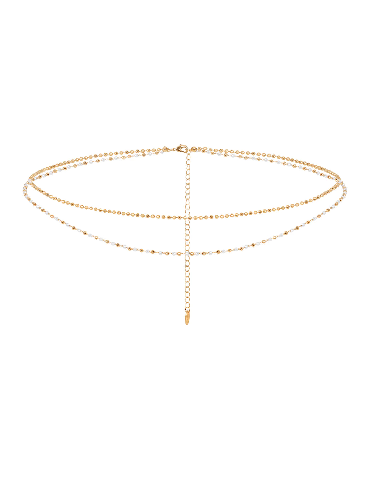 Pearl Strand Gold Body Chain