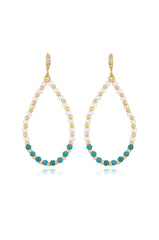 Turquoise and Pearl Teardrop Earrings