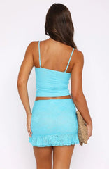 Let'S Get Closer Lace Mini Skirt Blue