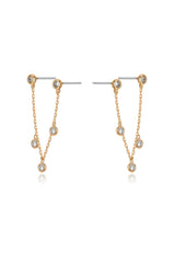 Double Piercing Multi-Crystal Dangle Earrings