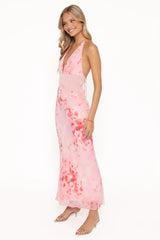 Gwyneth Halterneck Maxi Dress - Pink Floral