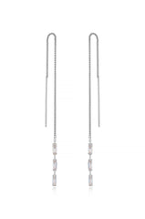 Crystal Baguette Threader Earrings