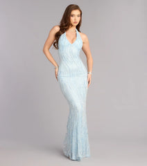Faith Sequin Pearl Bead Formal Dress